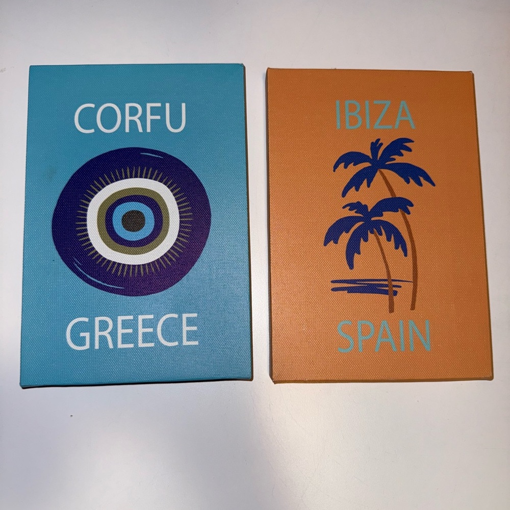 Amazon Blue and Orange Travel Canvas Art Set